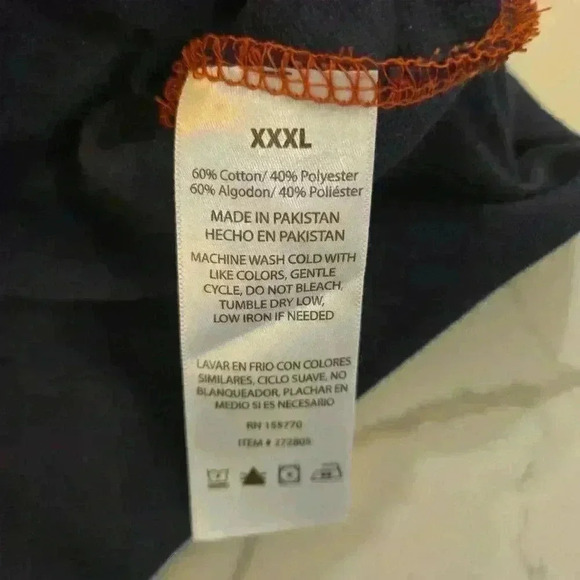 Oda Mens Color Block Causual Crewneck Sweatshirt Blue Cream Red Size XXXL - Picture 8 of 8